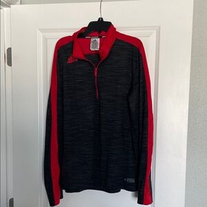 Adidas Men's Jacket in Black with Red Accents